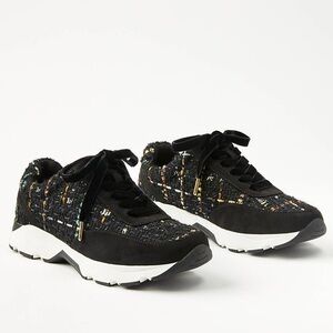 Metallic Tweed Chunky Lace Up Sneakers
